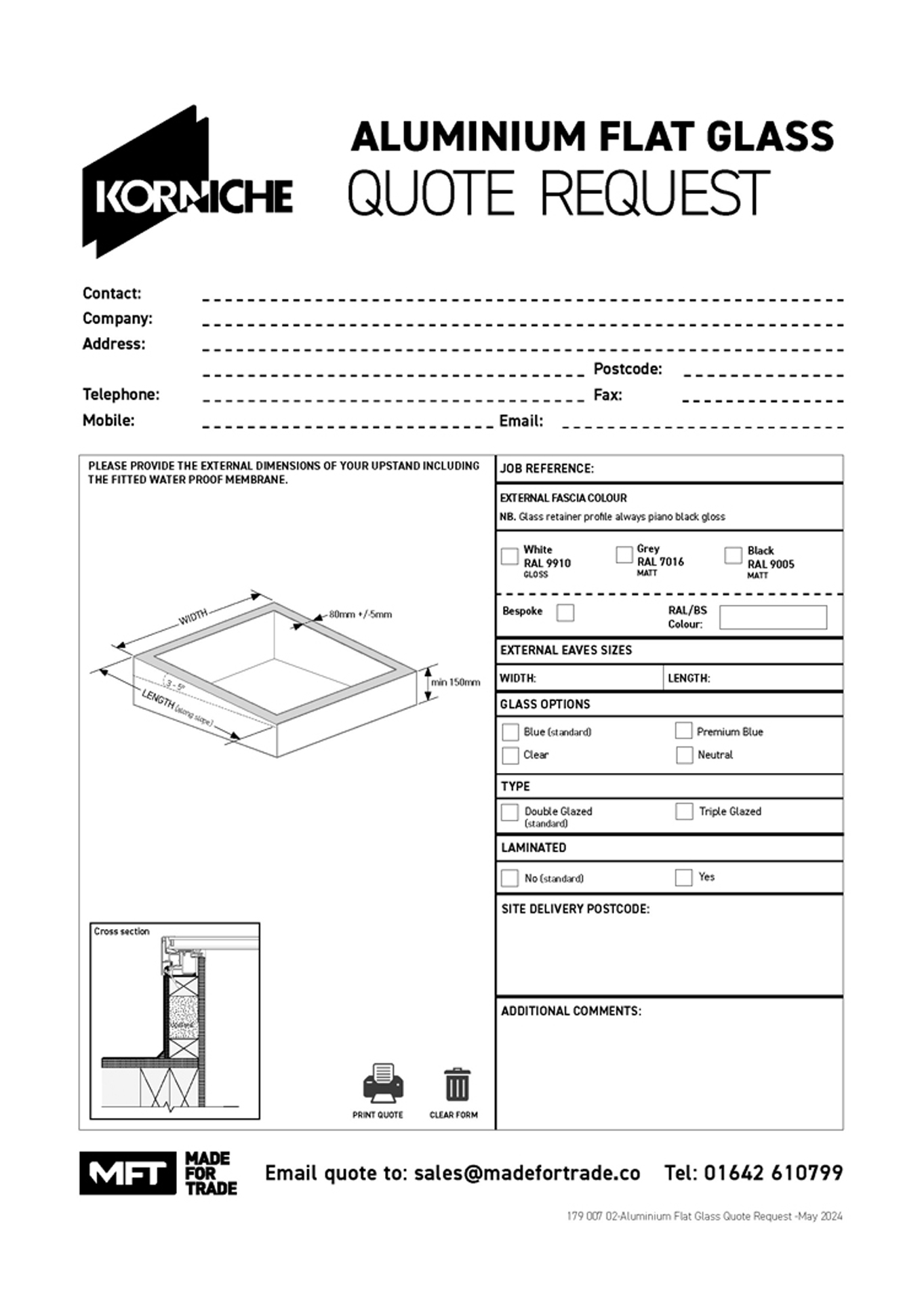 Korniche Flat Glass Installation Guide