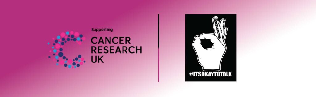 Cancer Research UK and Andy's Man Club Charity Logos