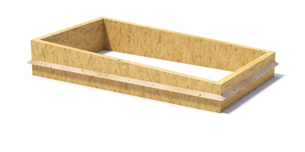 Timber Korniche Upstand with a sloped design, for use with flat glass rooflights.