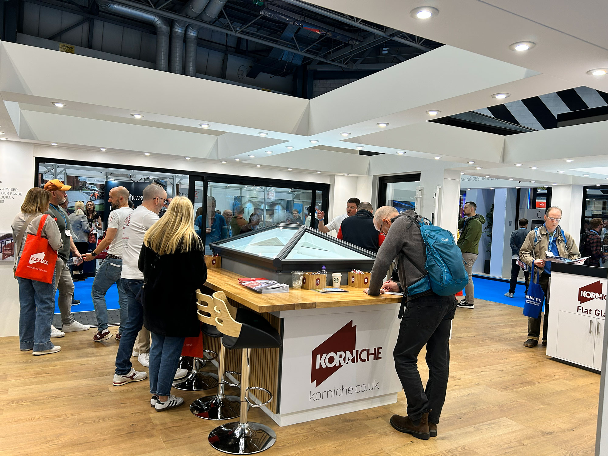 homebuilding-and-renovating-show The front of the Korniche Stand at the Homebuilding & Renovating Show September 2023