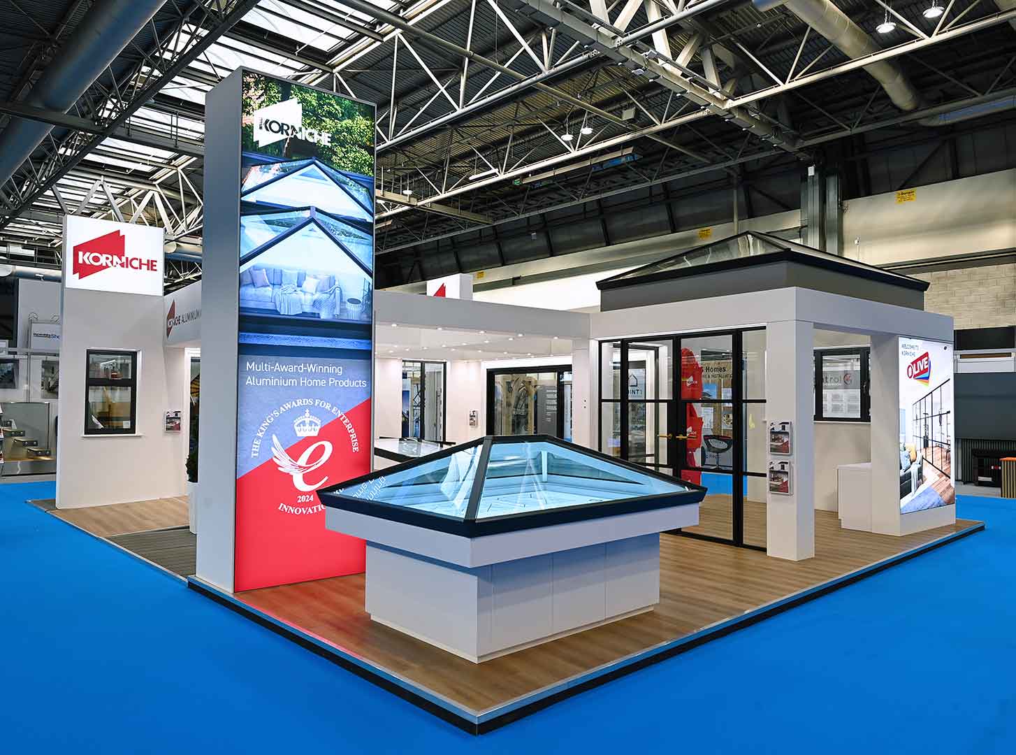 Korniche stand at Glasgow Homebuilding and Renovating Show showcasing aluminium bifold doors and roof lanterns